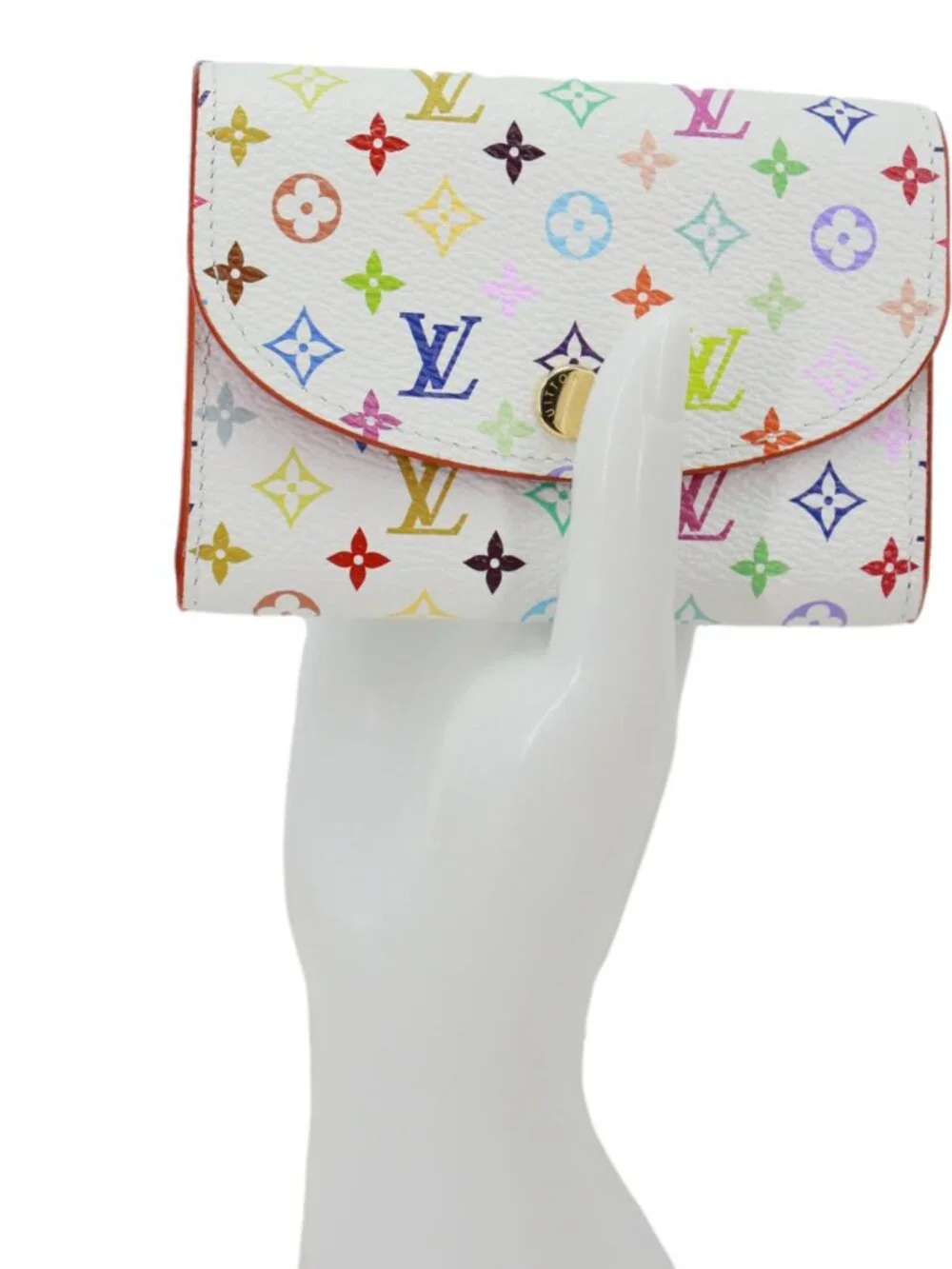 Louis Vuitton  x TM Rosalie Multicolor Monogram Canvas Coin Purse White